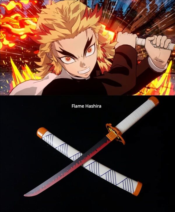 Demon Slayer Nichirin Blade Cosplay Prop for Zenitsu Agatsuma, Tanjiro Kamado, Kyojuro Rengoku - Alloy, Unsharpened